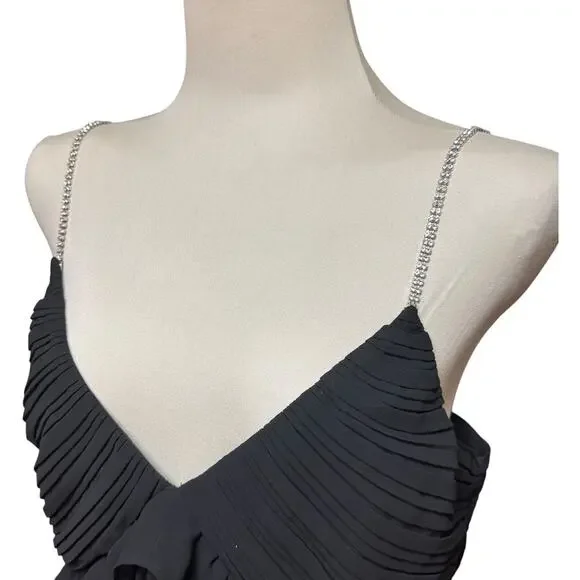 Michael Michael Kors Rhinestone Strap Mini Cocktail Dress Black 12 - Picture 3 of 6